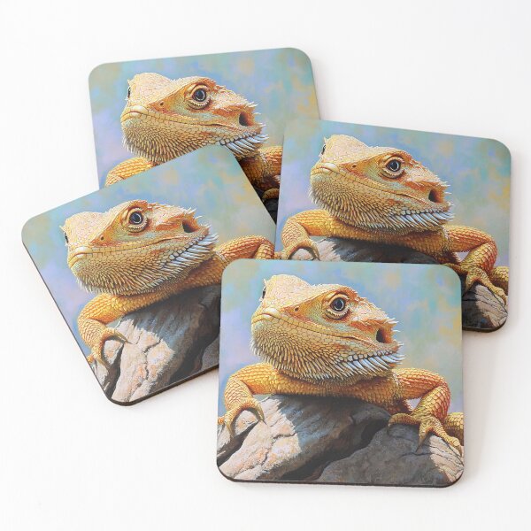 Item preview, Bearded dragon on rock - Reptile photo designed and sold by TheArtistOf2022.