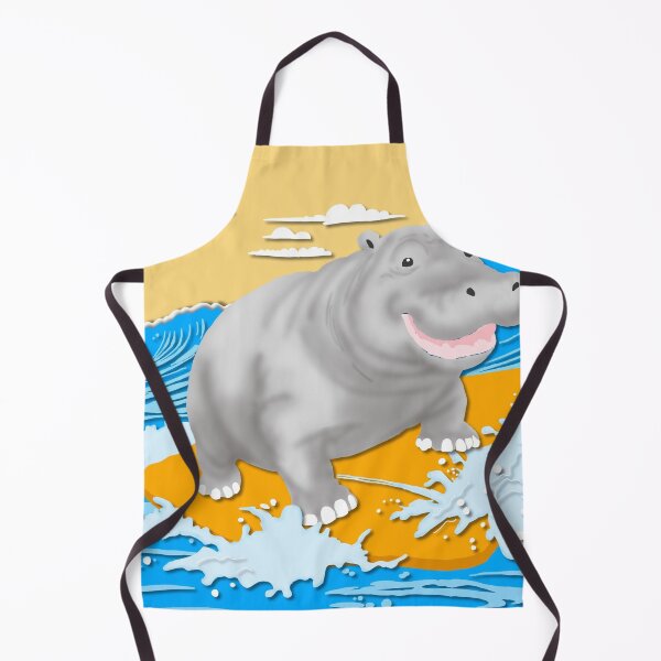 Item preview, Hippo plays surf in the sea designed and sold by BlissMarket.