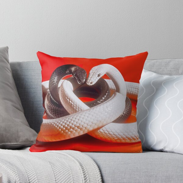 Item preview, White and black snakes on red background designed and sold by robybret.