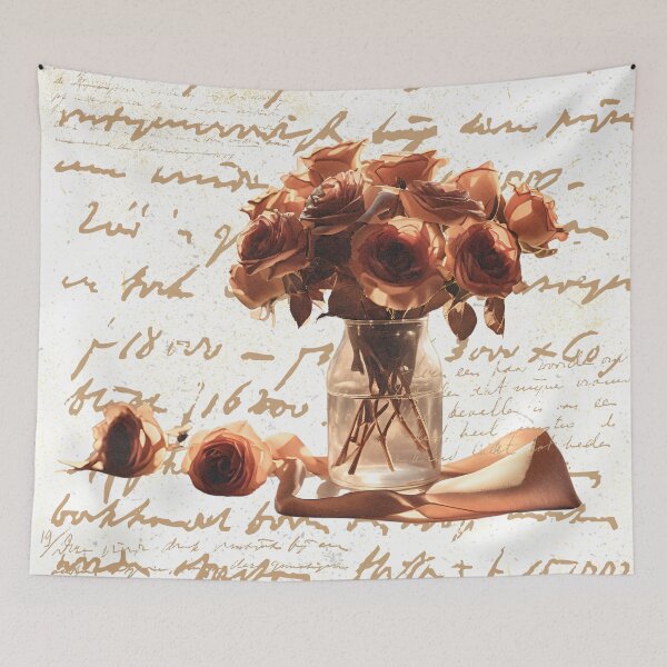 Item preview, Dried roses and old letters designed and sold by CharismaticMindArt.