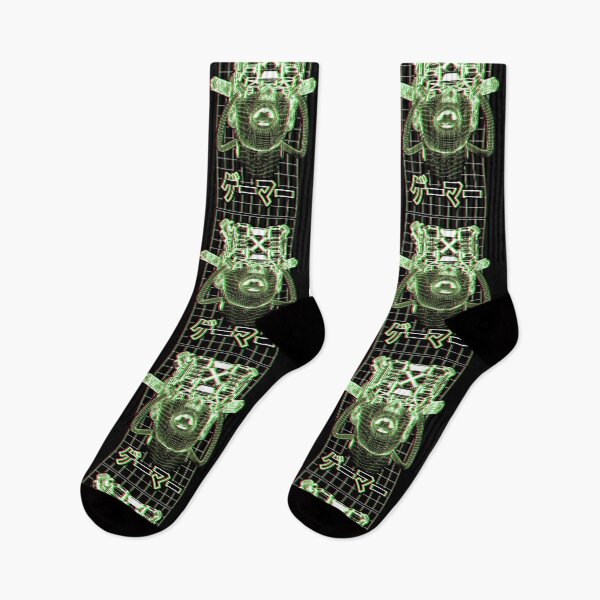 Item preview, Cyberpunk Gamer Virtual Reality Game Glitch Japanese Kanji designed and sold by GrandeDuc.