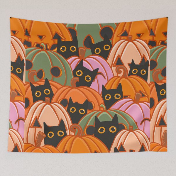 Item preview, Peek a Boo Cats in the Pumpkins designed and sold by KilkennyCat Art.