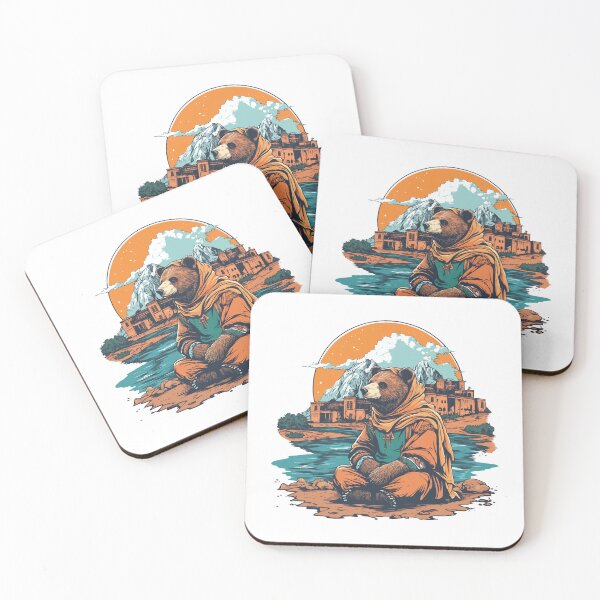 Item preview, Bear in Amazigh Traditional Clothing with Atlas Mountains Backdrop designed and sold by AbderraimArt.