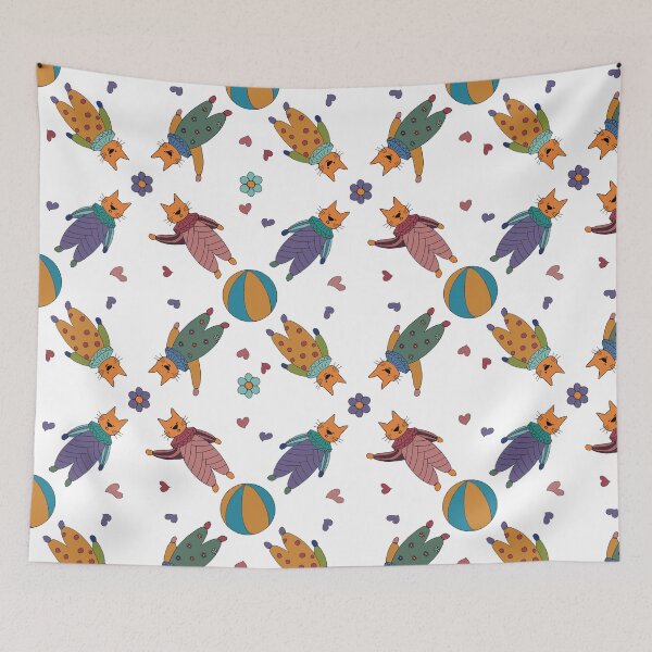 Item preview, Simon the circus cat - repeating pattern designed and sold by Thecraftbus.