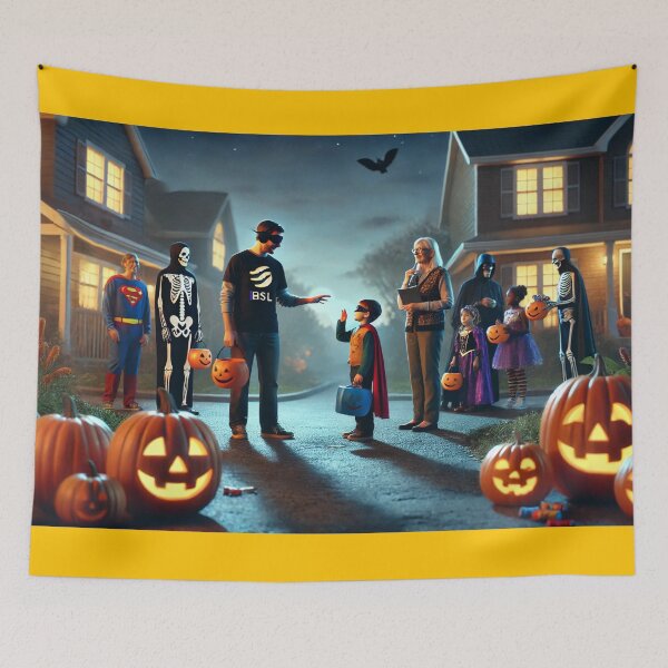 Item preview, A Silent Halloween - Inclusive Trick-or-Treating with BSL designed and sold by WheelieGdArt.