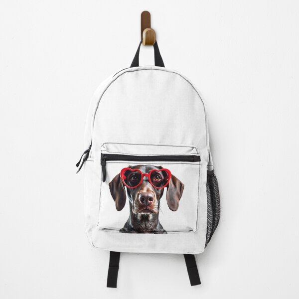 Item preview, Funny cool German Shorthaired Pointer dog wearing a heart shape sunglasses designed and sold by LazyOwlStore.