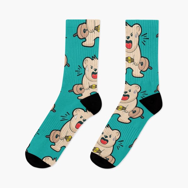 Item preview, Cute Cartoon Bear Lifting Weights – Strong and Adorable designed and sold by ZapStickers.