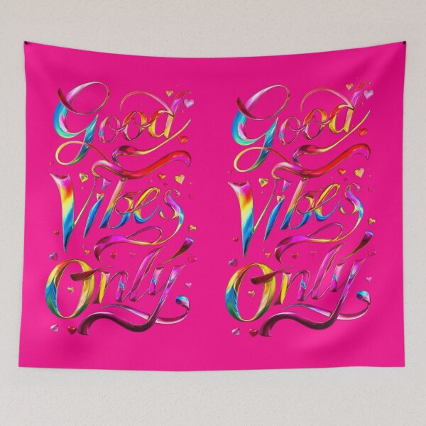 Item preview, Good Vibes Only - Unique Colorful Metallic Design - HotPink designed and sold by JLEmporium.