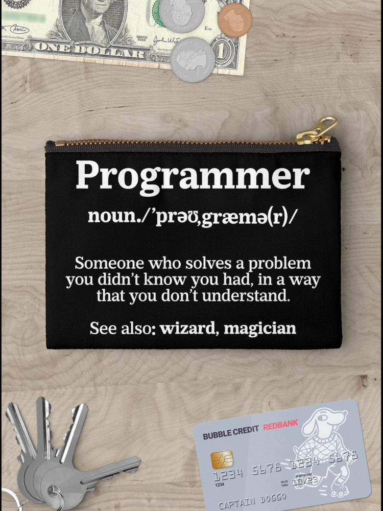 Thumbnail 3 of 4, Zipper Pouch, Definition Programmer Meaning - Computer Science & Coding designed and sold by ScienceCorner.