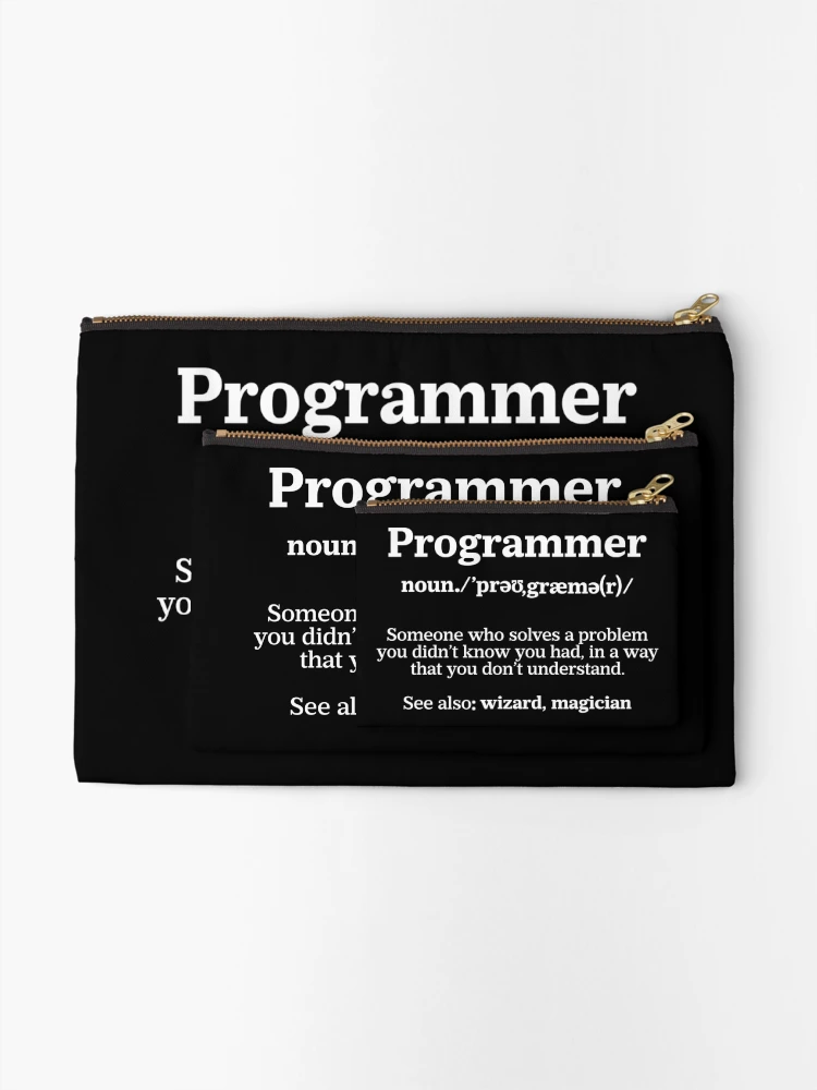 Thumbnail 2 of 4, Zipper Pouch, Definition Programmer Meaning - Computer Science & Coding designed and sold by ScienceCorner.
