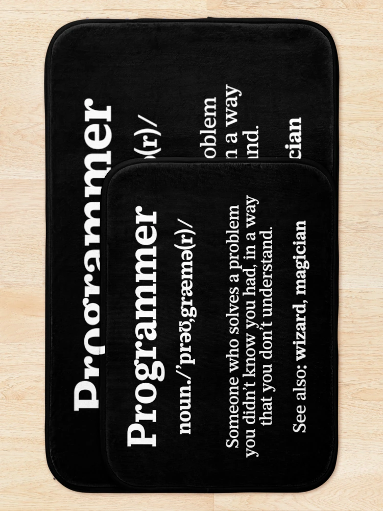 Thumbnail 5 of 6, Bath Mat, Definition Programmer Meaning - Computer Science & Coding designed and sold by ScienceCorner.