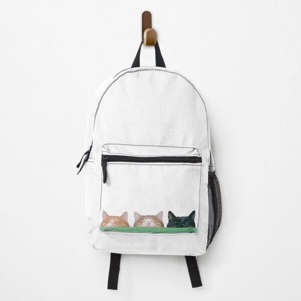 Item preview, A trio of adorable cats, each with a different coat, snooze peacefully with their heads peeking over a green surface designed and sold by tamtana.