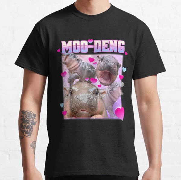 Item preview, Cute Hippo Moo-Deng Animal Lover Gift Shirt Fun Design designed and sold by Youssef Nassiri.