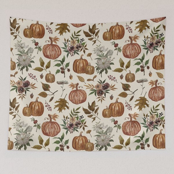 Item preview, Fall Pumpkins, Flowers and Leaves designed and sold by Lauren Ullrich.