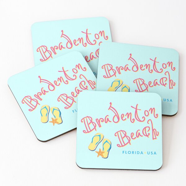 Item preview, Bradenton Beach Florida Tropical Typographic Design designed and sold by Futurebeachbum.