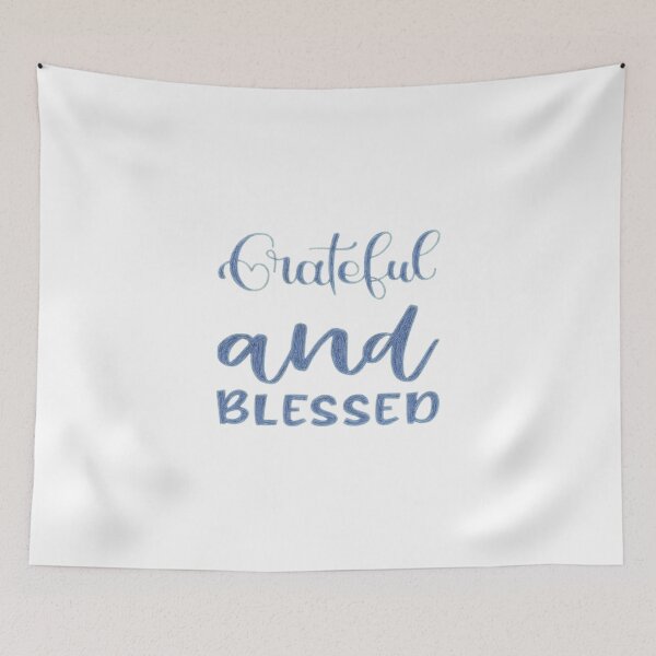 Item preview, Grateful and Blessed Typography Design designed and sold by Our Bible Journey.