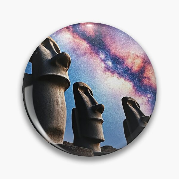 Item preview, Moai Statues oil painted style poster print canvas art decor  designed and sold by HardToFindMerchandise.
