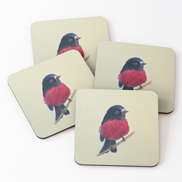 Item preview, Pink Robin artwork on yellow background designed and sold by Jennifer Morcom.
