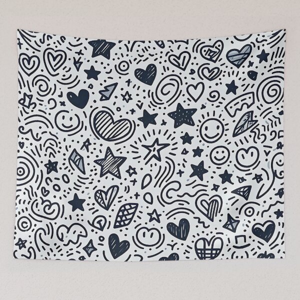 Item preview, Playful Doodle Heart Pattern designed and sold by JavisSRDesign.