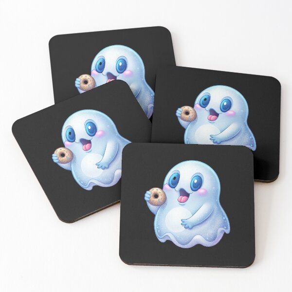 Item preview, Kawaii Ghost Enjoying a Donut designed and sold by Itsheartshop.
