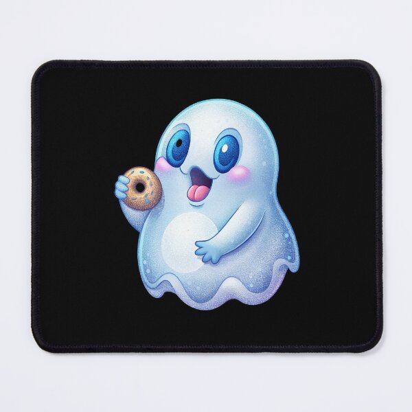 Item preview, Kawaii Ghost Enjoying a Donut designed and sold by Itsheartshop.