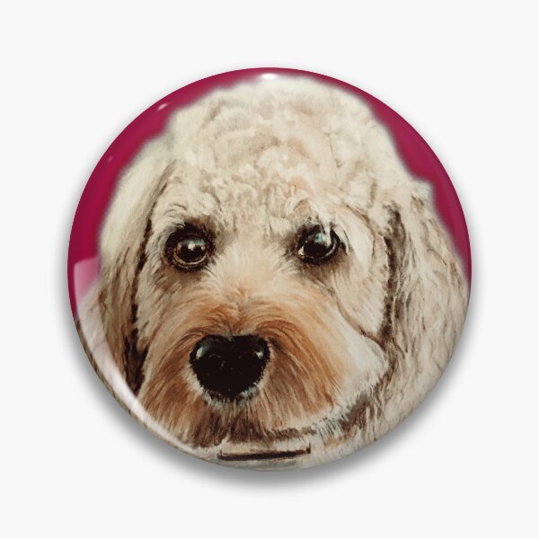 Item preview,  Cavapoo Dog hand painted artwork, on red background designed and sold by Jennifer Morcom.