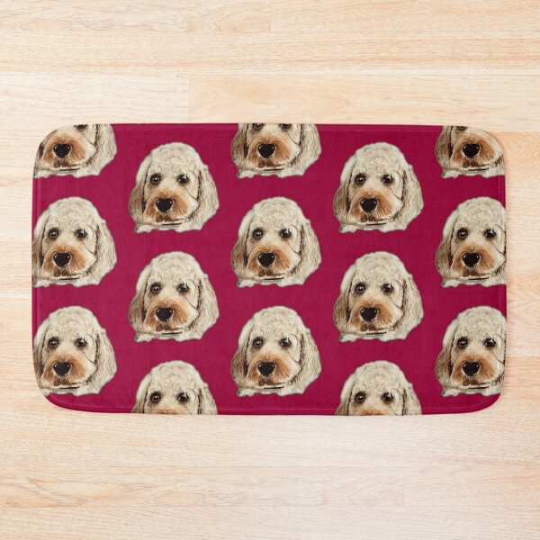 Item preview,  Cavapoo Dog hand painted artwork, on red background designed and sold by Jennifer Morcom.