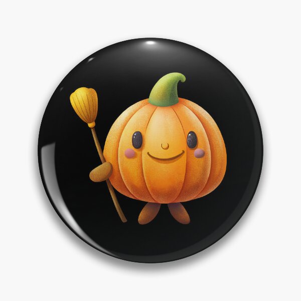 Item preview, Kawaii Pumpkin with Broomstick  designed and sold by Itsheartshop.