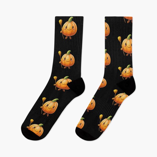 Item preview, Kawaii Pumpkin with Broomstick  designed and sold by Itsheartshop.