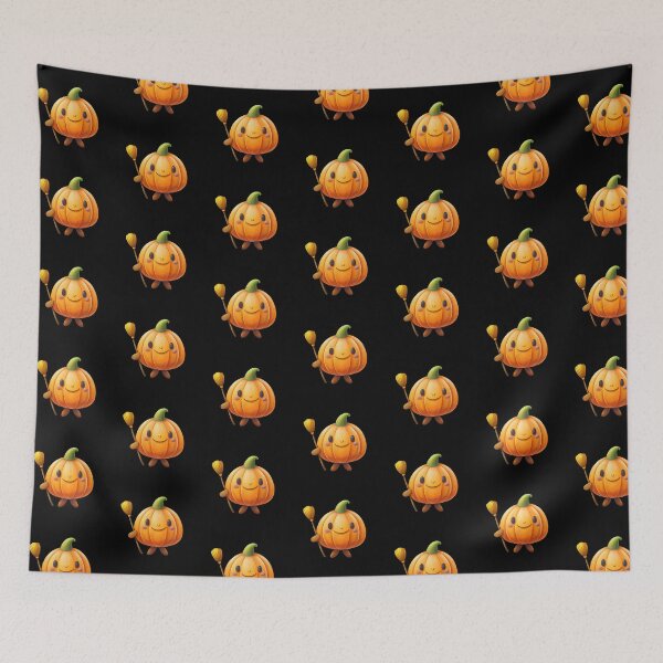 Item preview, Kawaii Pumpkin with Broomstick  designed and sold by Itsheartshop.