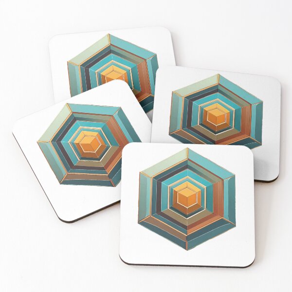 Item preview, Layered hexagon in geometric style designed and sold by BysonDesigns.