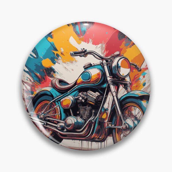 Item preview, Vintage motorcycle with color explosion designed and sold by BysonDesigns.