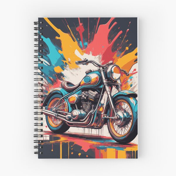 Item preview, Vintage motorcycle with color explosion designed and sold by BysonDesigns.