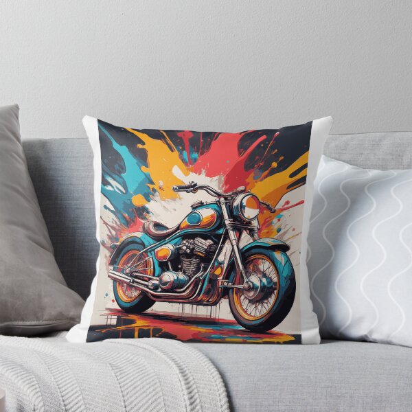 Item preview, Vintage motorcycle with color explosion designed and sold by BysonDesigns.