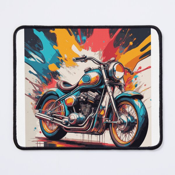 Item preview, Vintage motorcycle with color explosion designed and sold by BysonDesigns.