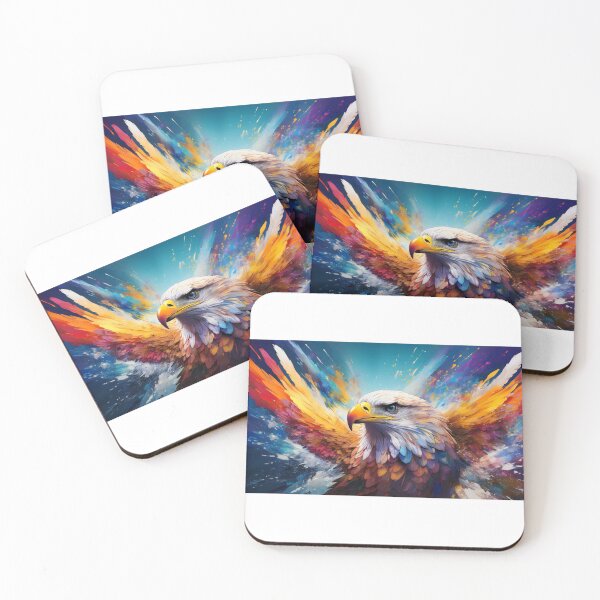 Item preview, Flying eagle with vibrant splashes of color designed and sold by BysonDesigns.