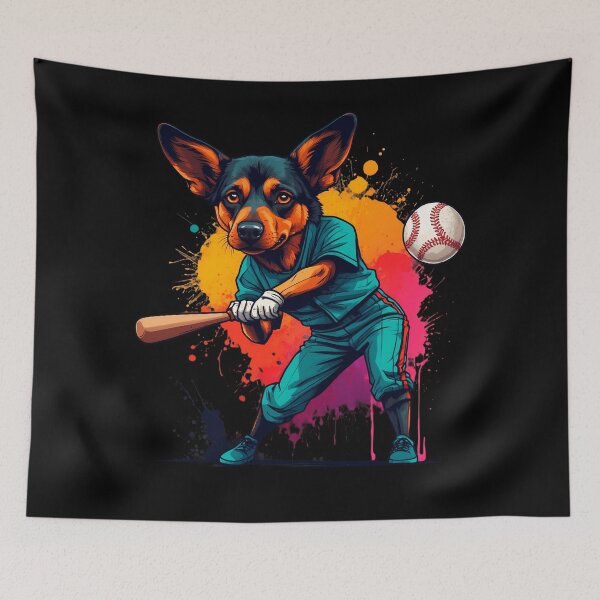 Item preview, German Sheppard dog playing baseball designed and sold by Furrifico.
