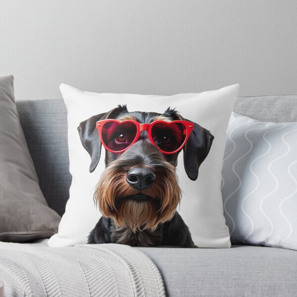 Item preview, Funny cool Giant Schnauzer dog wearing a heart shape sunglasses designed and sold by LazyOwlStore.