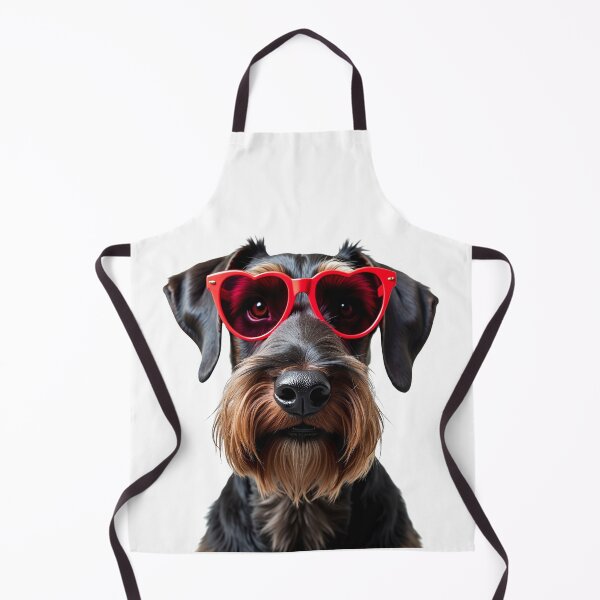 Item preview, Funny cool Giant Schnauzer dog wearing a heart shape sunglasses designed and sold by LazyOwlStore.