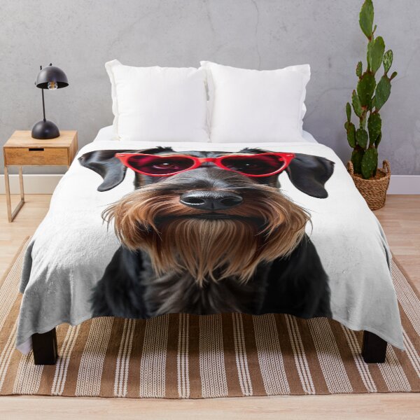 Item preview, Funny cool Giant Schnauzer dog wearing a heart shape sunglasses designed and sold by LazyOwlStore.