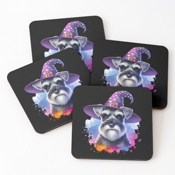 Item preview, Miniature Schnauzer with Halloween Witch Hat designed and sold by MyCozyCorner24.