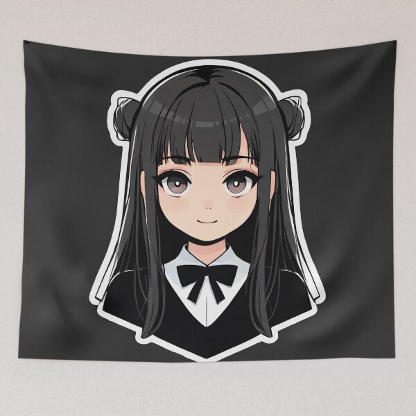 Item preview, Black Hair Cute Student Girl designed and sold by MadnessEnvelope.