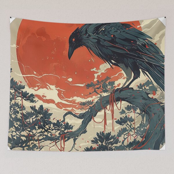 Item preview, Crow and the Red Moon designed and sold by CalyCollab.