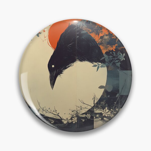 Item preview, Crow in the Waxing Crescent Moon designed and sold by CalyCollab.