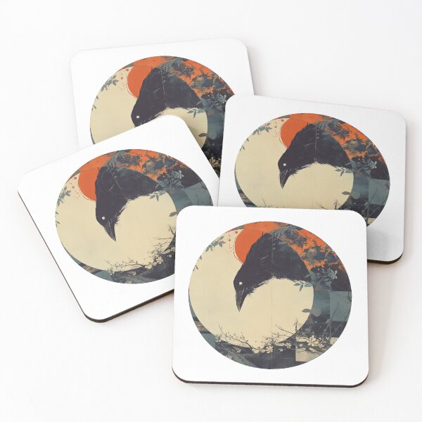 Item preview, Crow in the Waxing Crescent Moon designed and sold by CalyCollab.