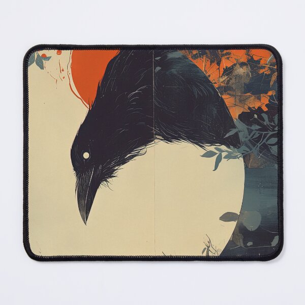 Item preview, Crow in the Waxing Crescent Moon designed and sold by CalyCollab.