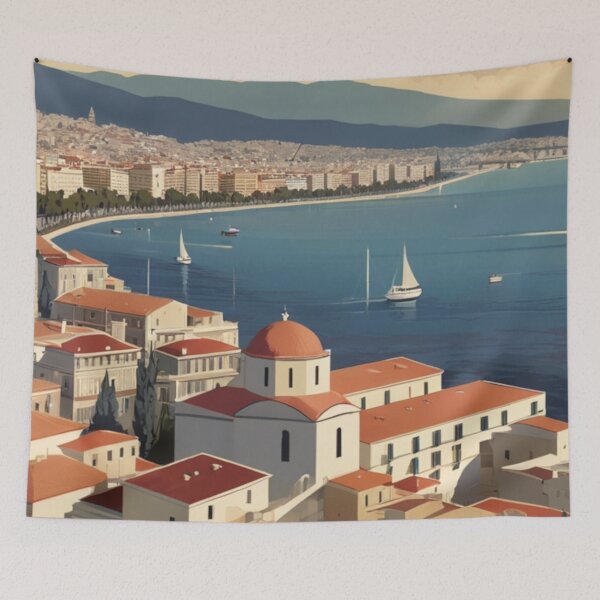 Item preview, 071 Vintage Thessaloniki, Greece Poster Design designed and sold by Alexis Art Collection.