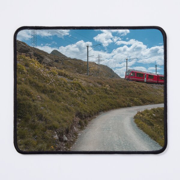 Item preview, Red train on Bernina line in Switzerland designed and sold by svanaerschot.