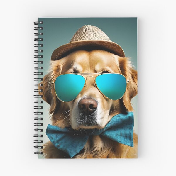 Aperçu de l'œuvre Golden Retriever Cool Traveler : prêt pour l'aventure créée et vendue par QuickPick Store.