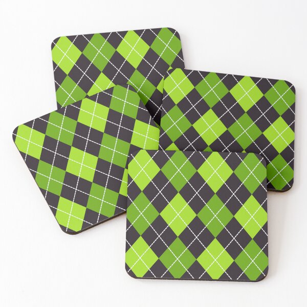 Item preview, Neon green Retro Halloween argyle diamonds check designed and sold by Dana Du.